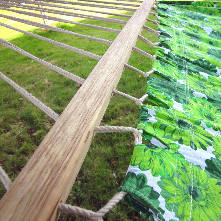 户外休闲双人木棒/棍吊床 加厚帆布吊床 1.