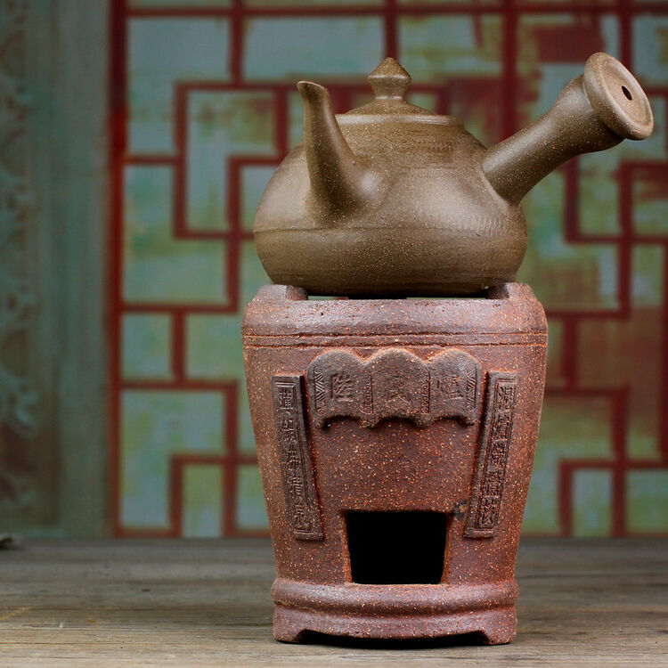 帝信 潮州陆氏炉红泥火炉炭炉煮茶工夫茶炉碳炉风炉四宝砂铫玉书煨