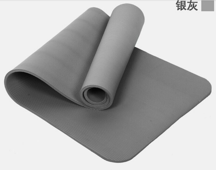 加长加厚防滑瑜伽垫体操健身垫平板支撑垫跳舞蹈垫子 灰色(二等送绑带