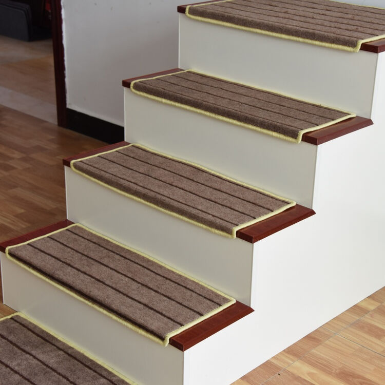 楼梯地毯免胶自粘家用纯色踏步垫实木防滑楼梯踏步垫子静音可定制