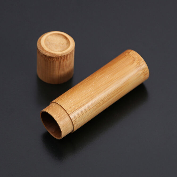 四创 精致便携竹筒茶叶罐 迷你旅行密封醒茶叶盒 竹制木桶包装盒子