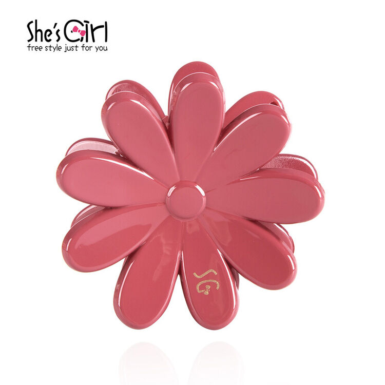 shesgril茜子发饰 彩色树脂风格简约花朵发夹抓夹碎发夹ghu9419332 深