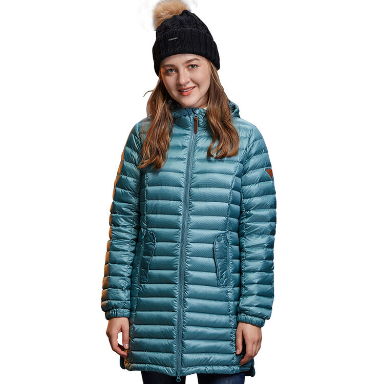 诺诗兰(northland) 诺诗兰羽绒服女中长款素色2017秋冬防风保暖gd