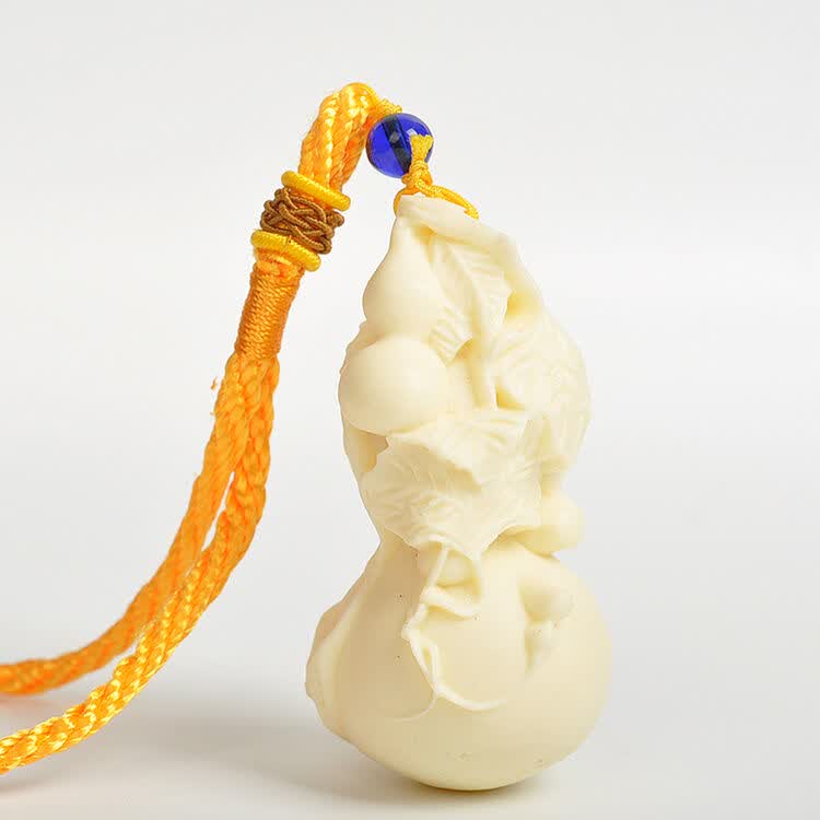 泓忆 象牙果金叶葫芦手把件木雕佛像观音手把件西方三圣工艺品