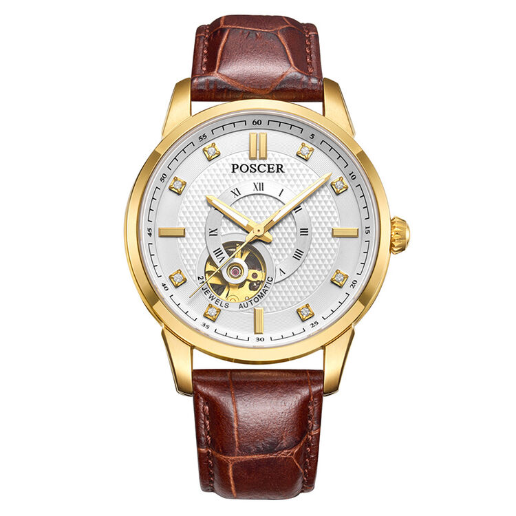 宝时捷(poscer)手表伯列朗特系列全自动机械情侣对表机械男表6080m.