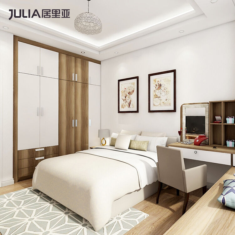 居里亚(julia) 居里亚整体衣柜定制卧室简约现代平开门衣柜床头柜定做