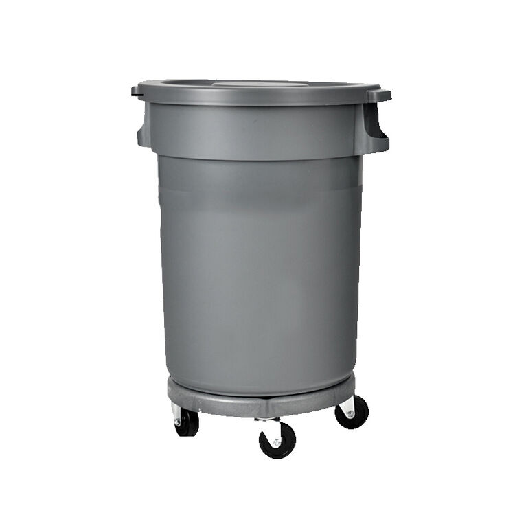 大垃圾桶大号 工业餐厅带盖带轮塑料轮子圆形有盖环卫商用户外 80升