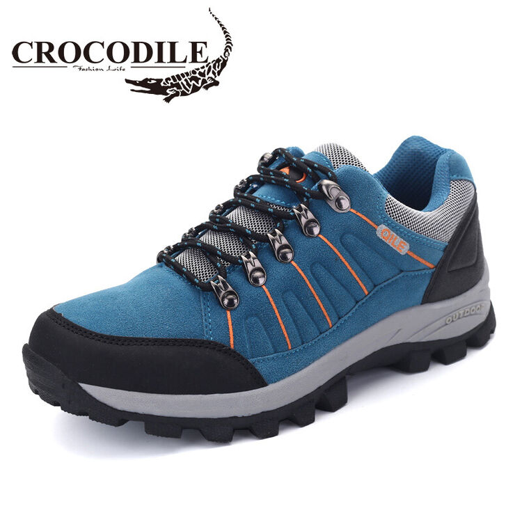 鳄鱼恤(crocodile)休闲鞋男鞋 运动户外鞋子 男士登山鞋hc 灰蓝 42