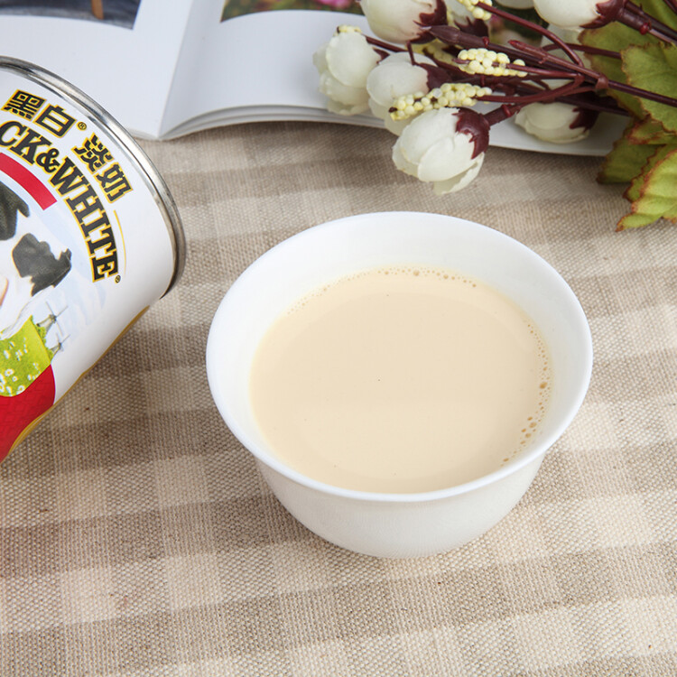 荷兰进口 黑白淡奶 咖啡奶茶冲调伴侣 全脂淡炼乳 烘焙原料400g港式甜品奶茶必备 光明服务菜管家商品 