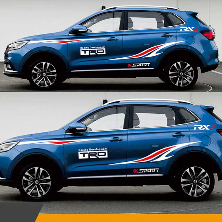 皓驹 荣威rx3个性腰线拉花 荣威rx3车身贴纸彩条拉花 改装专用装饰