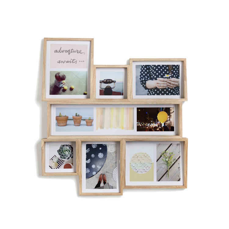 创意照片墙组合相框木质复古照片相片框简约墙壁装饰画框 原木色