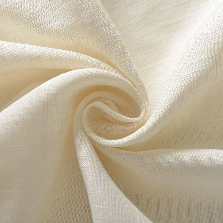 素色加厚竹节亚麻布料 棉麻布料 裤子短裙面料 纯色亚麻夏季厚麻布 本