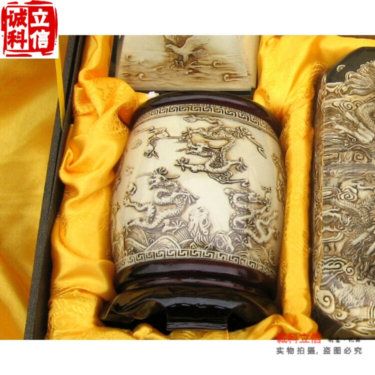 骁熊九龙笔筒摆设品 教师节实用礼物 纸镇烟灰缸文件夹家居装饰礼品送