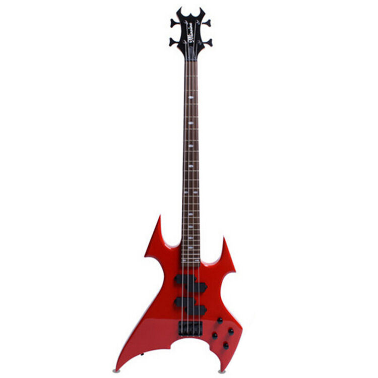 名森(minsine) 名森 异型电贝司蝎子型图腾火焰彩色电贝斯 火焰红色