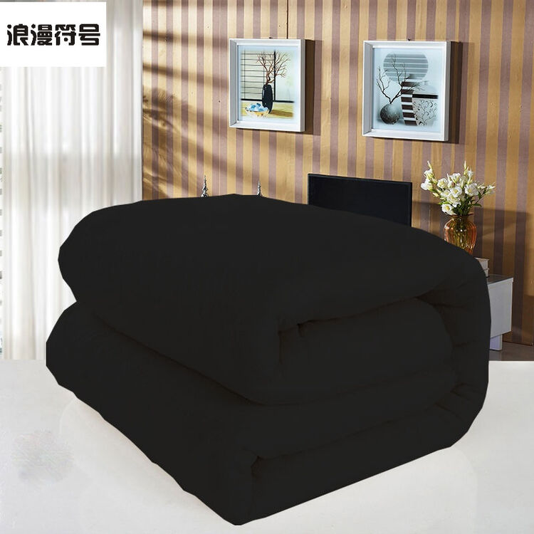 5乘2米加厚保暖纯黑宿舍单人被子羽丝绒 黑色被子 夏空调150x200cm2斤