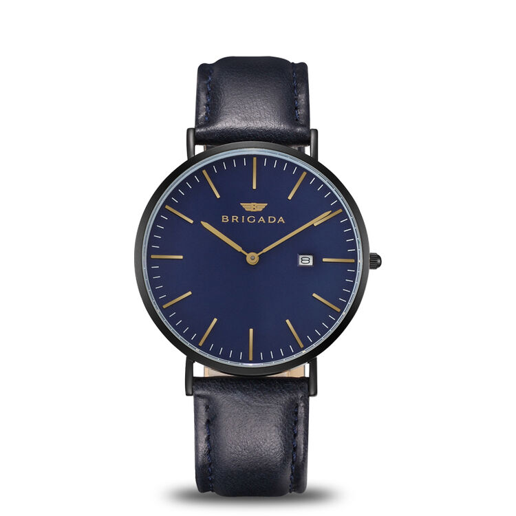 宝茄达(brigada)手表 简约皮带男士石英手表 超薄休闲运动防水男表bjd