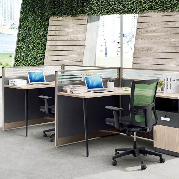 木氏帝王屏风办公桌电脑桌组合简约职员转角4人位4001 双人位-f型 1.