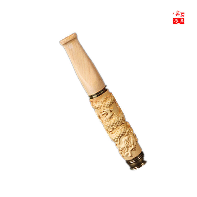 谋玉 黄杨木拉杆过滤烟嘴 循环型烟嘴 木质 烟嘴烟具