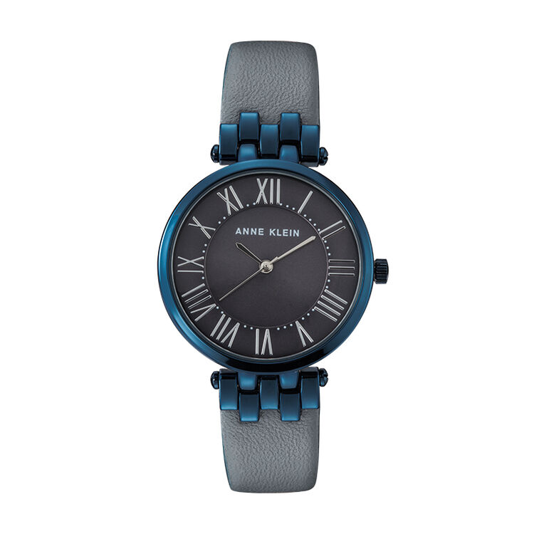 安妮克莱因 anne klein手表简约时尚皮带石英女表蓝色 ak-2619gybl