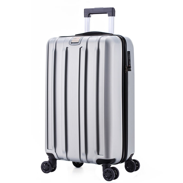 swissalps 万向轮拉杆箱20英寸简约商务休闲行李箱竖纹男女登机箱 sa