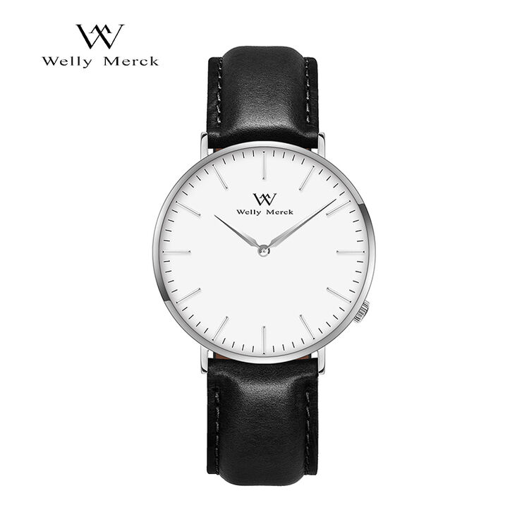 威利默克(wellymerck)手表 wm男士手表皮带瑞士进口瑞表男学生石英