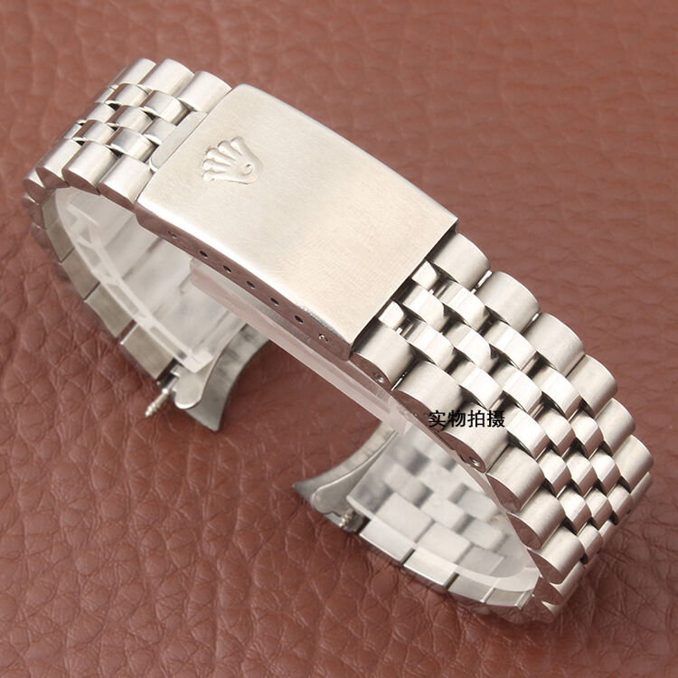劳力士精钢手表链 蚝式恒动日志钢表带 男女表带配件 mm 钢色 13mm
