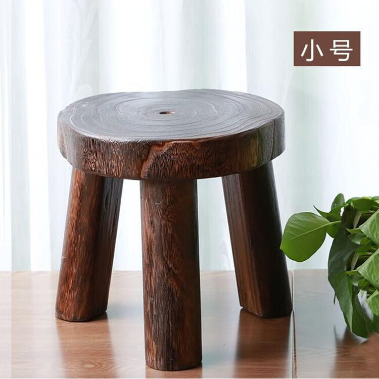实木头小圆凳儿童坐凳创意换鞋矮凳小板凳个性穿鞋茶几凳子家用 小号