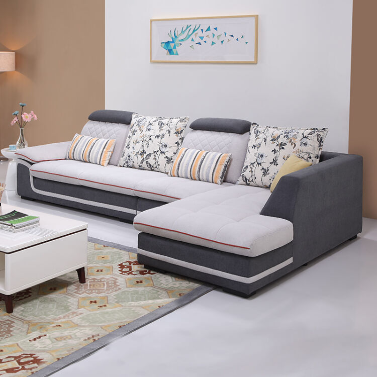 全友(quanu)现代时尚布艺沙发客厅家具转角沙发家具组合可拆洗 102221