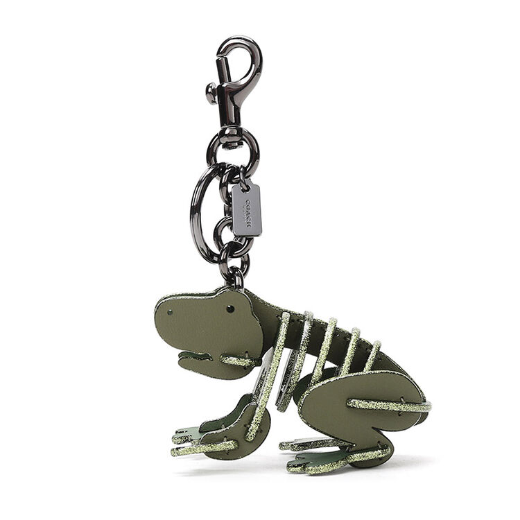 coach 蔻驰 奢侈品 中性草绿色铬鞣皮革小青蛙拼图挂件吊饰 21514 bkb