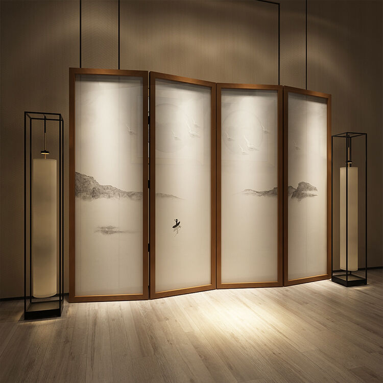 中式屏风隔断玄关客厅卧室房间简约现代时尚实木折叠移动装饰折屏 4扇