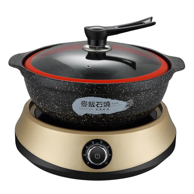 雅杰仕(yajieshi)分体式陶瓷电火锅 麦饭石电陶炉韩式电火锅炉 家用