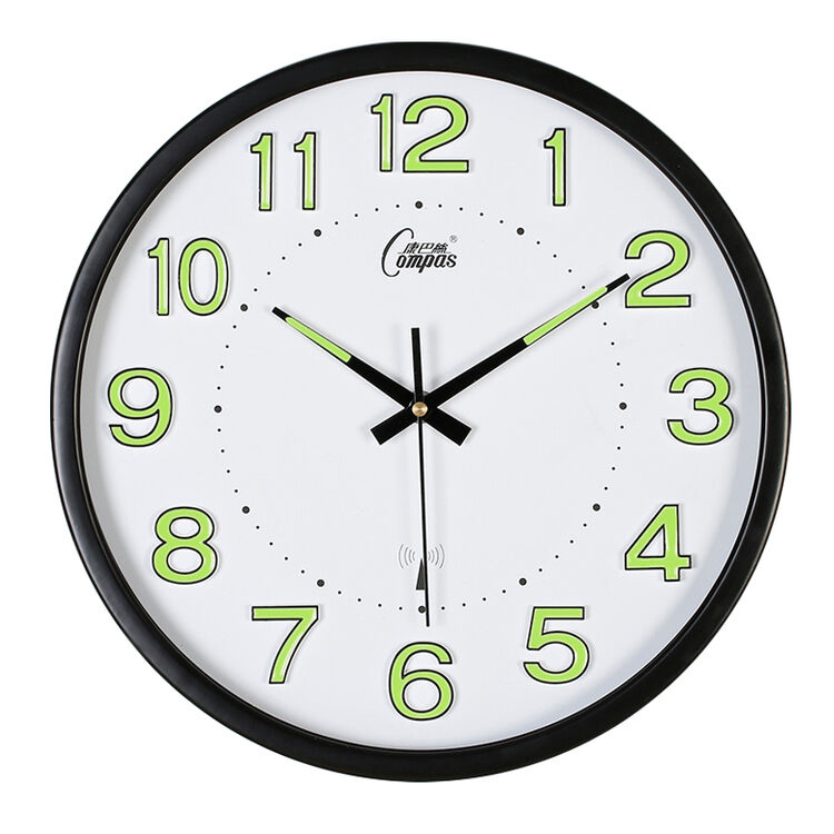 康巴丝(compas)三代智能电波钟创意夜光客厅挂钟卧室电子时钟多款钟面