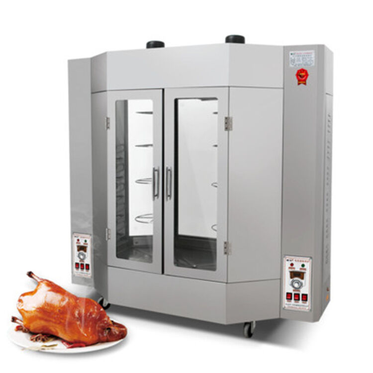 商用三相电380v电热旋转北京烤鸭炉双层玻璃烤鸭机烤鸡烤鱼机烧烤炉