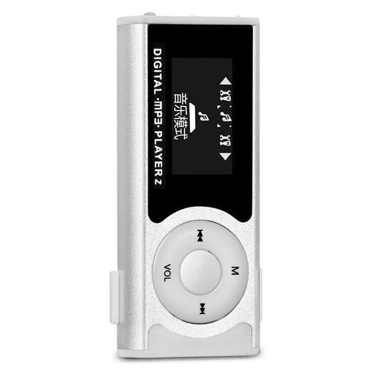 迷你mp3播放器-有屏 时尚运动跑步学生随身听音乐插卡1 银色