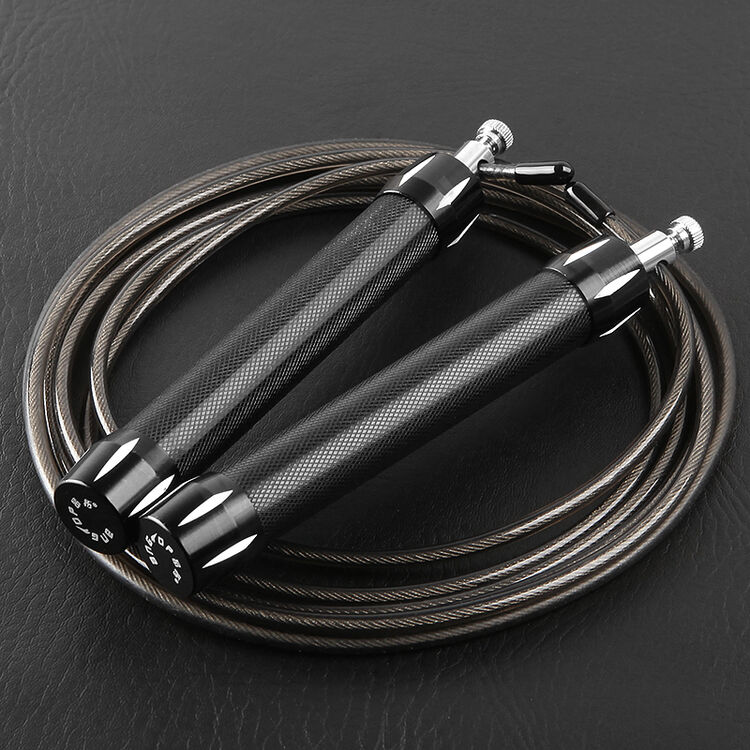 钢丝绳健身专业女性运动训练小学生极速专用中考 铝合金钢丝跳绳黑色