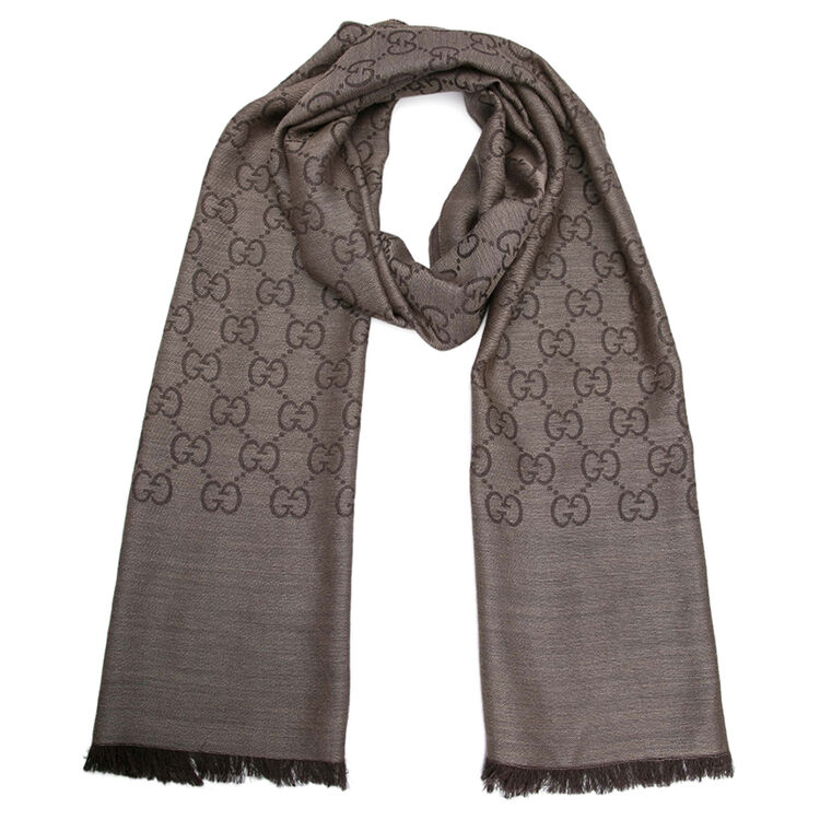 gucci 古驰 女士棕色羊毛围巾 165904 3g646 9664 棕色
