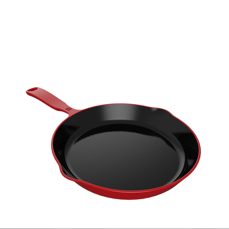 莱德斯(roydx) 珐琅瓷炖锅 圆形方形煎炒锅 24cm渐变红 g14307a