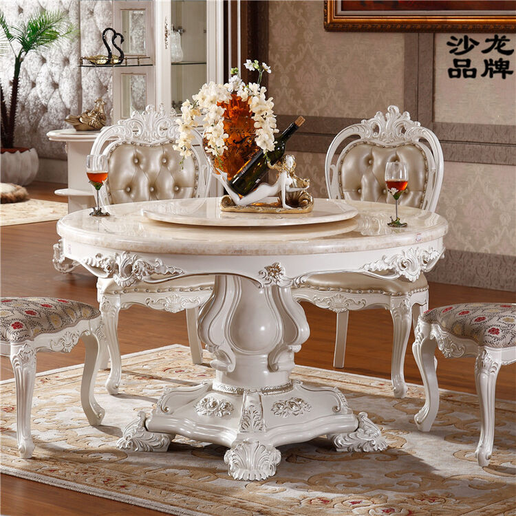 2米大理石餐桌送转盘