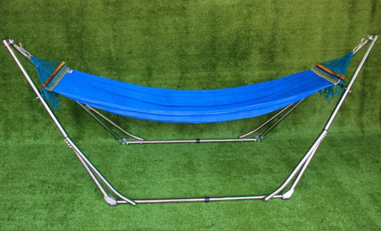 户外吊床秋千可折叠移动便携躺摇椅庭外带支架不锈钢网状双人休闲