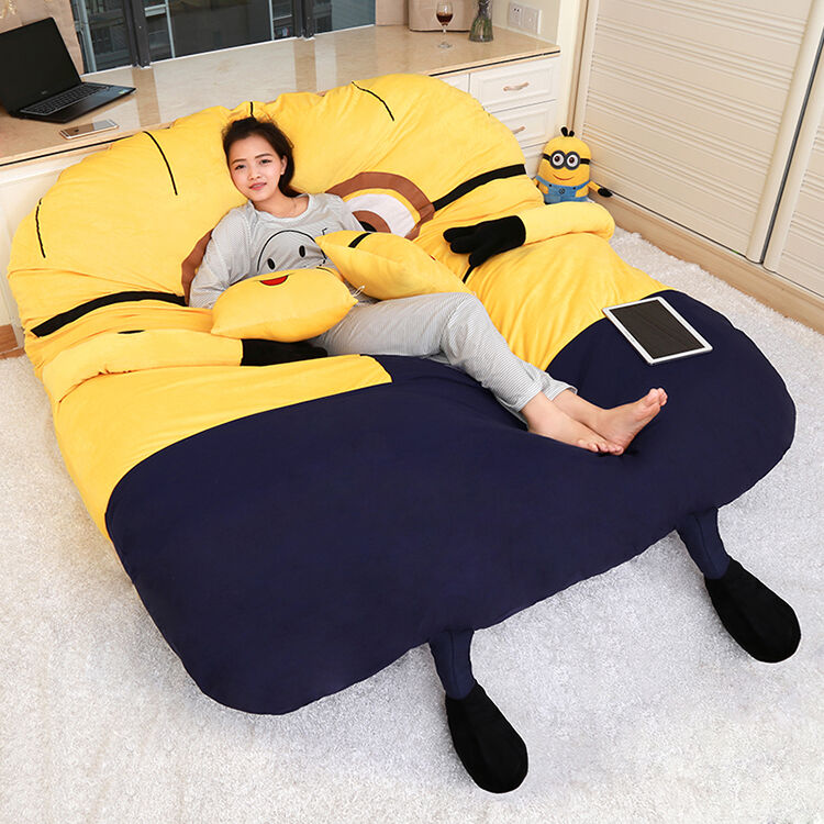 小黄人榻榻米床垫卡通懒人床单人双人小沙发可爱卧室地铺1.