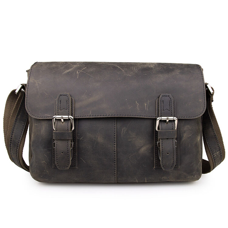 geremen 复古牛皮包男 时尚商务休闲男士单肩斜跨包包 真皮 剑桥包