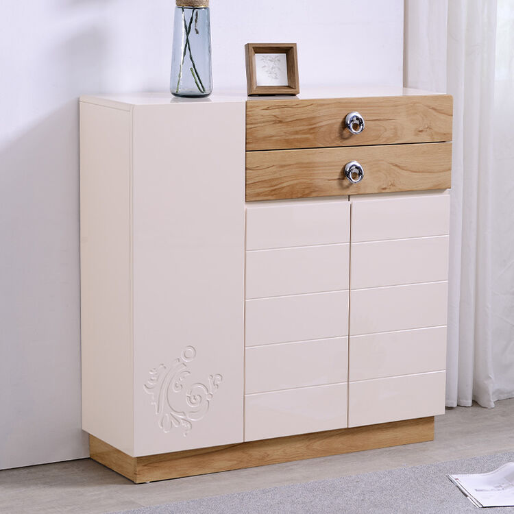 牵牛花(qianniuhua) 现代简约鞋柜香槟色烤漆大容量门厅一脚蹬大户型