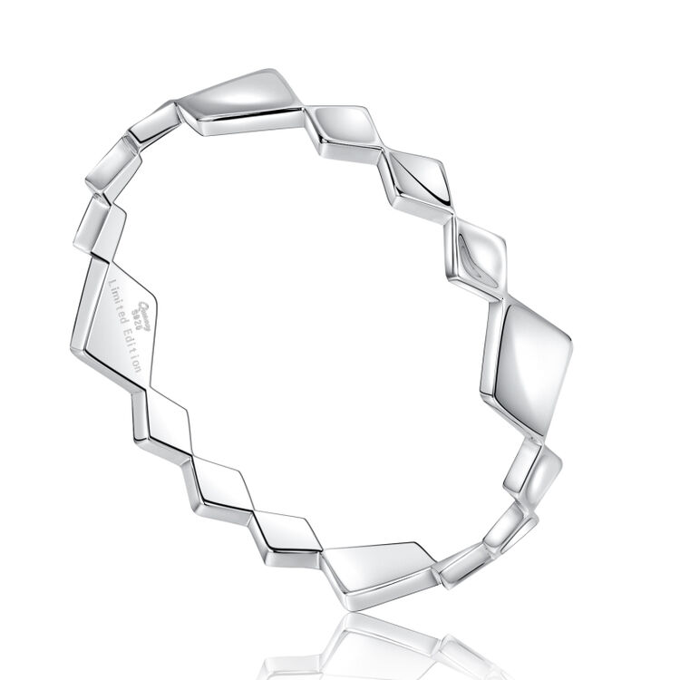 quancy昆西轻奢纯银手镯纯银手镯女款时尚创意银镯子简约光面首饰品