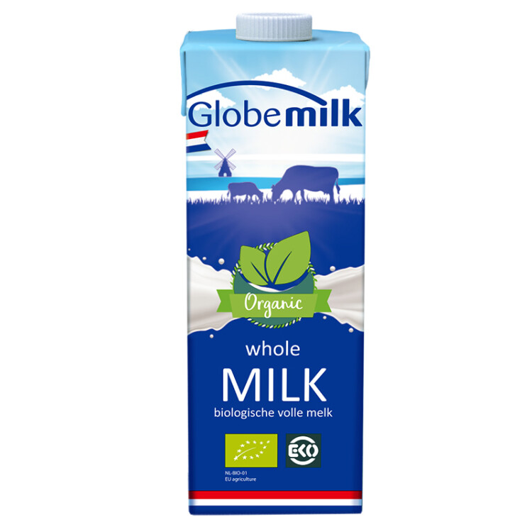 荷高（Globemilk）荷兰原装进口 3.7g优乳蛋白有机全脂纯牛奶 1L*6 营养高钙早餐奶 光明服务菜管家商品