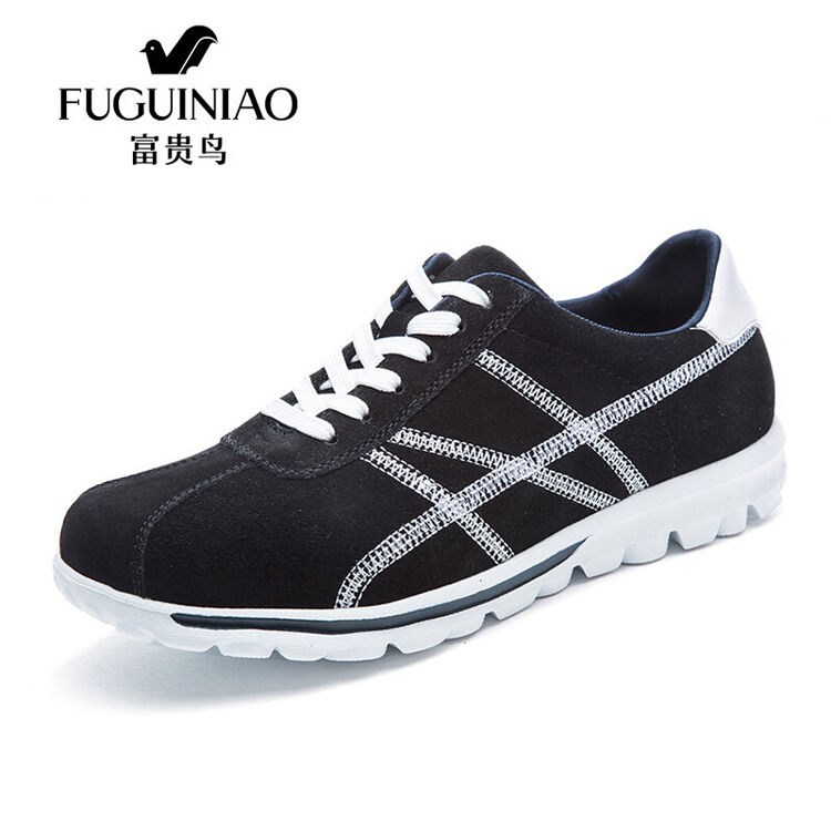 富贵鸟fgn男士运动休闲鞋旅游鞋韩版潮男鞋 黑色 38