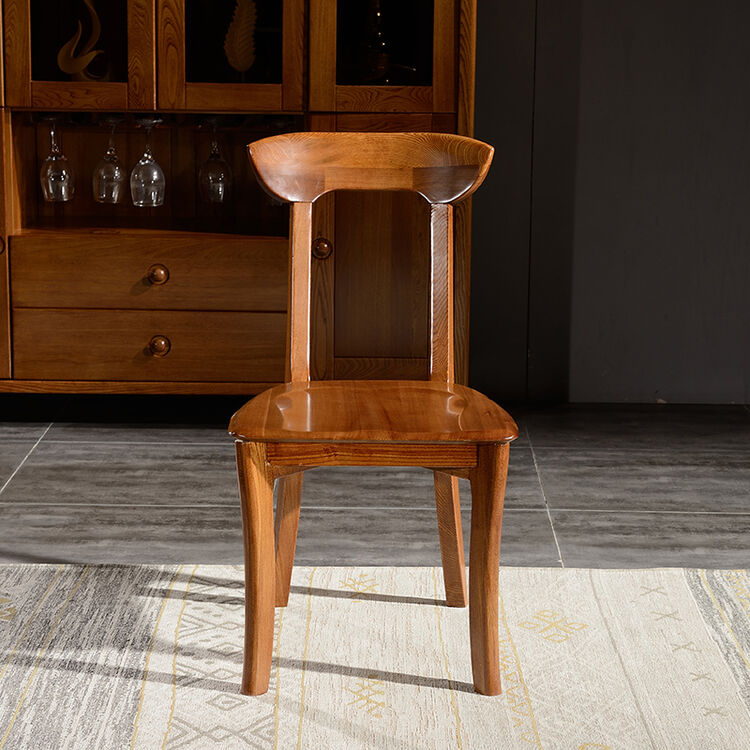 全实木餐椅 北欧简约俄罗斯进口老榆木餐椅书椅休闲椅 俄罗斯老榆木