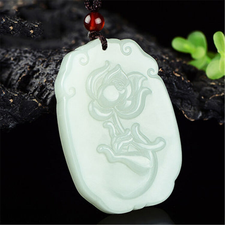 和田玉佛手持莲花吊坠玉石玉佩男女项坠玉坠白玉挂件