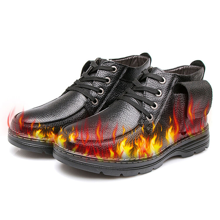 莱辛格 电热鞋电暖鞋充电发热鞋男士加热皮鞋 三档调温款发热6-12小时