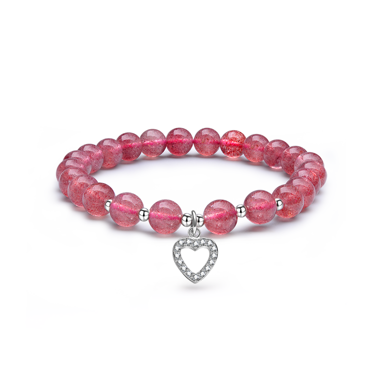 珂兰s925银草莓晶单圈爱心手链 klsw033832 定制