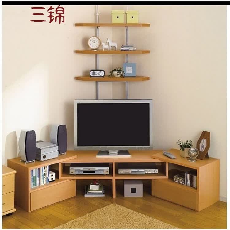 三锦简约伸缩墙角柜子简易三角柜小型 美式现代客厅转角柜液晶电视柜